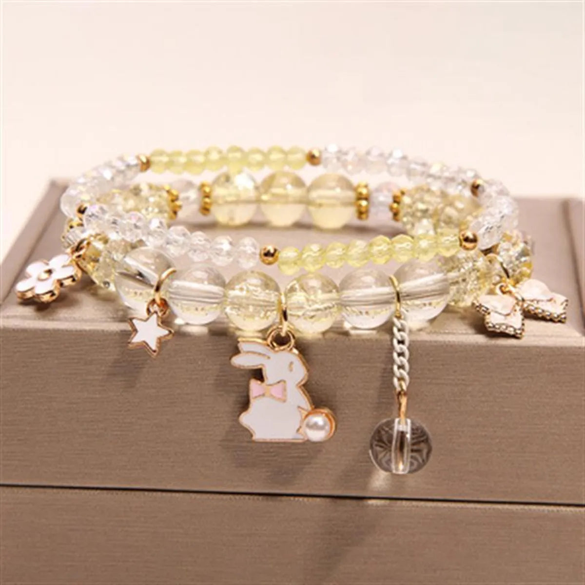 Fashion Flower Crystal Beaded Women'S Bracelets 1 Piece