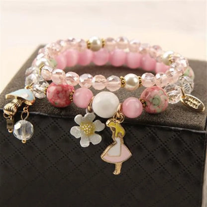 Fashion Flower Crystal Beaded Women'S Bracelets 1 Piece