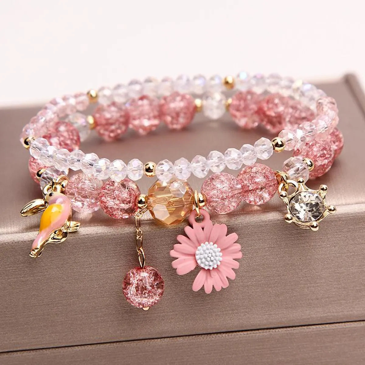 Fashion Flower Crystal Beaded Women'S Bracelets 1 Piece