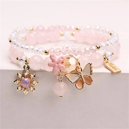 Fashion Flower Crystal Beaded Women'S Bracelets 1 Piece