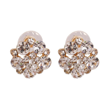 Fashion Flower Crystal Diamond Stud Earrings