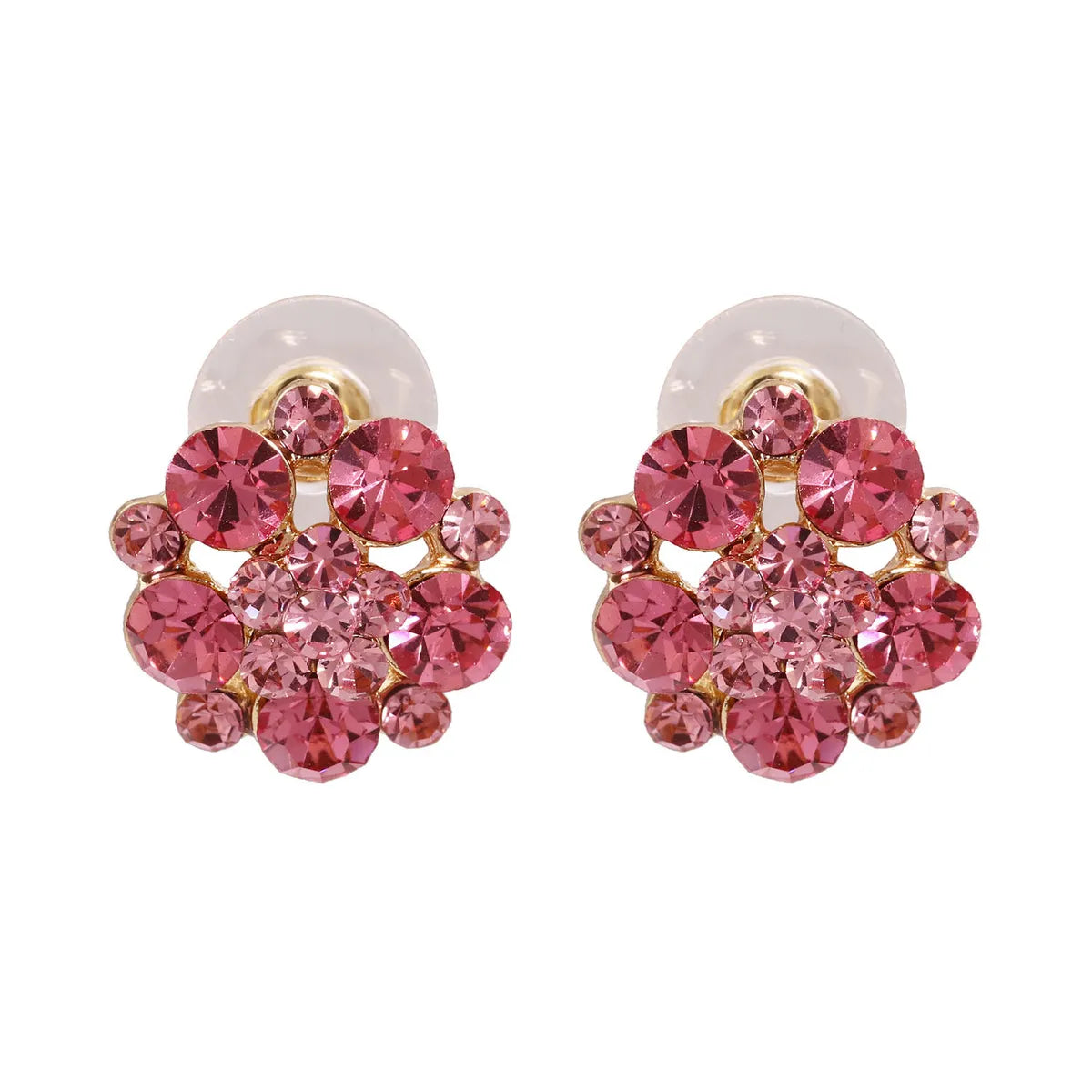 Fashion Flower Crystal Diamond Stud Earrings