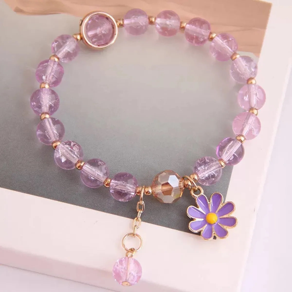 Fashion Flower Crystal Polishing Women'S Bracelets 1 Piece