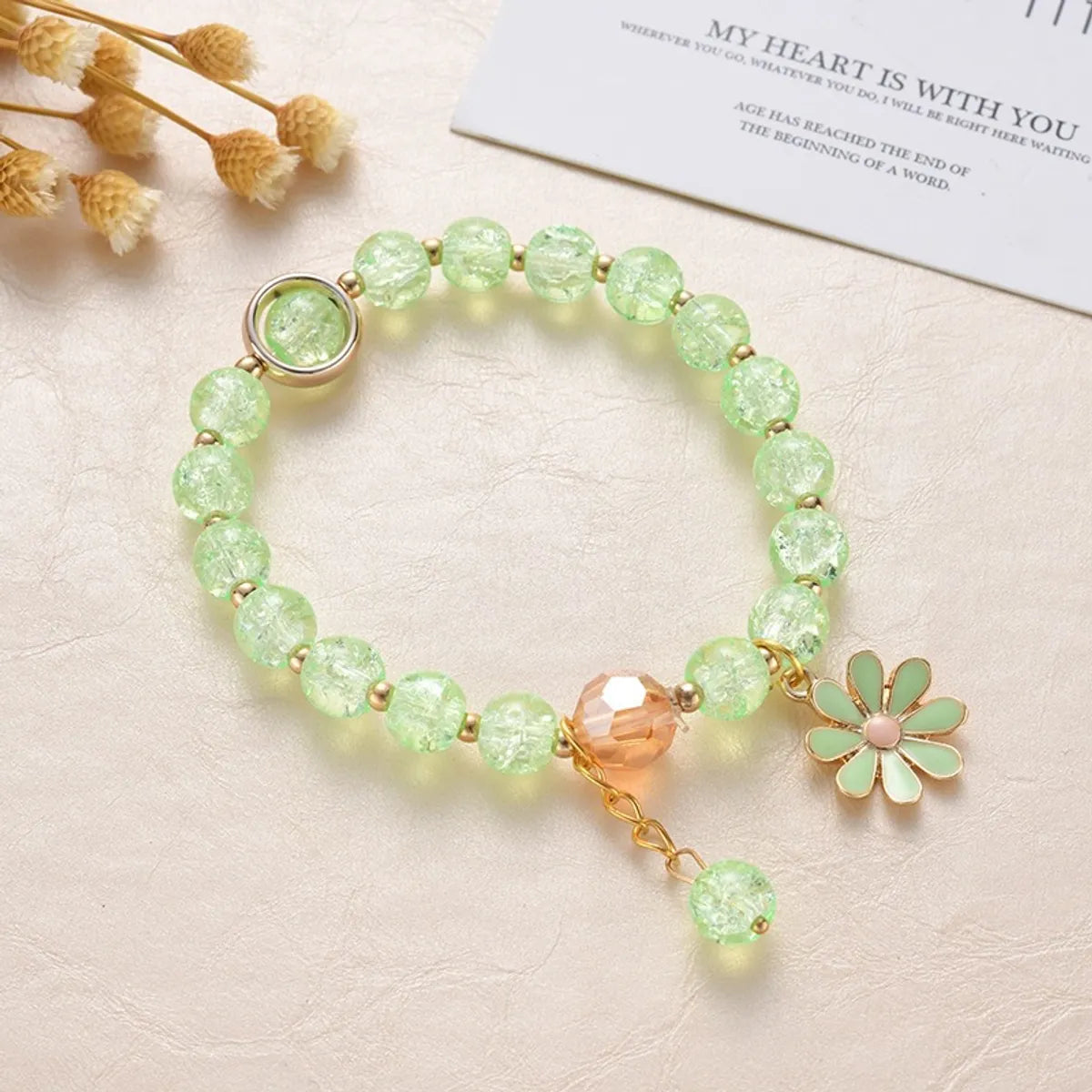 Fashion Flower Crystal Polishing Women'S Bracelets 1 Piece