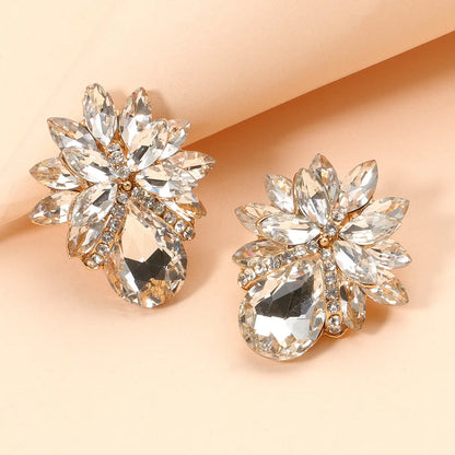 Fashion Flower Diamond Earrings