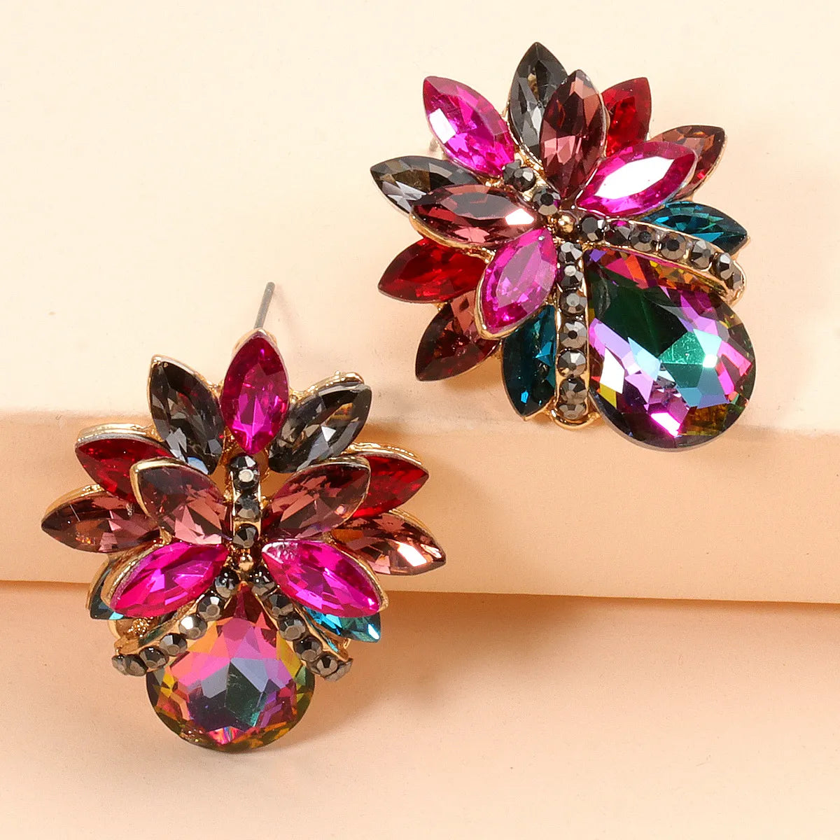 Fashion Flower Diamond Earrings