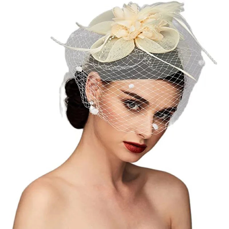 Fashion Flower Gauze Handmade Birdcage Veils 1 Piece