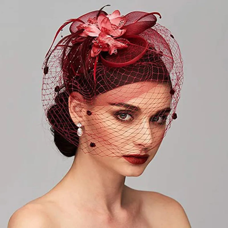 Fashion Flower Gauze Handmade Birdcage Veils 1 Piece