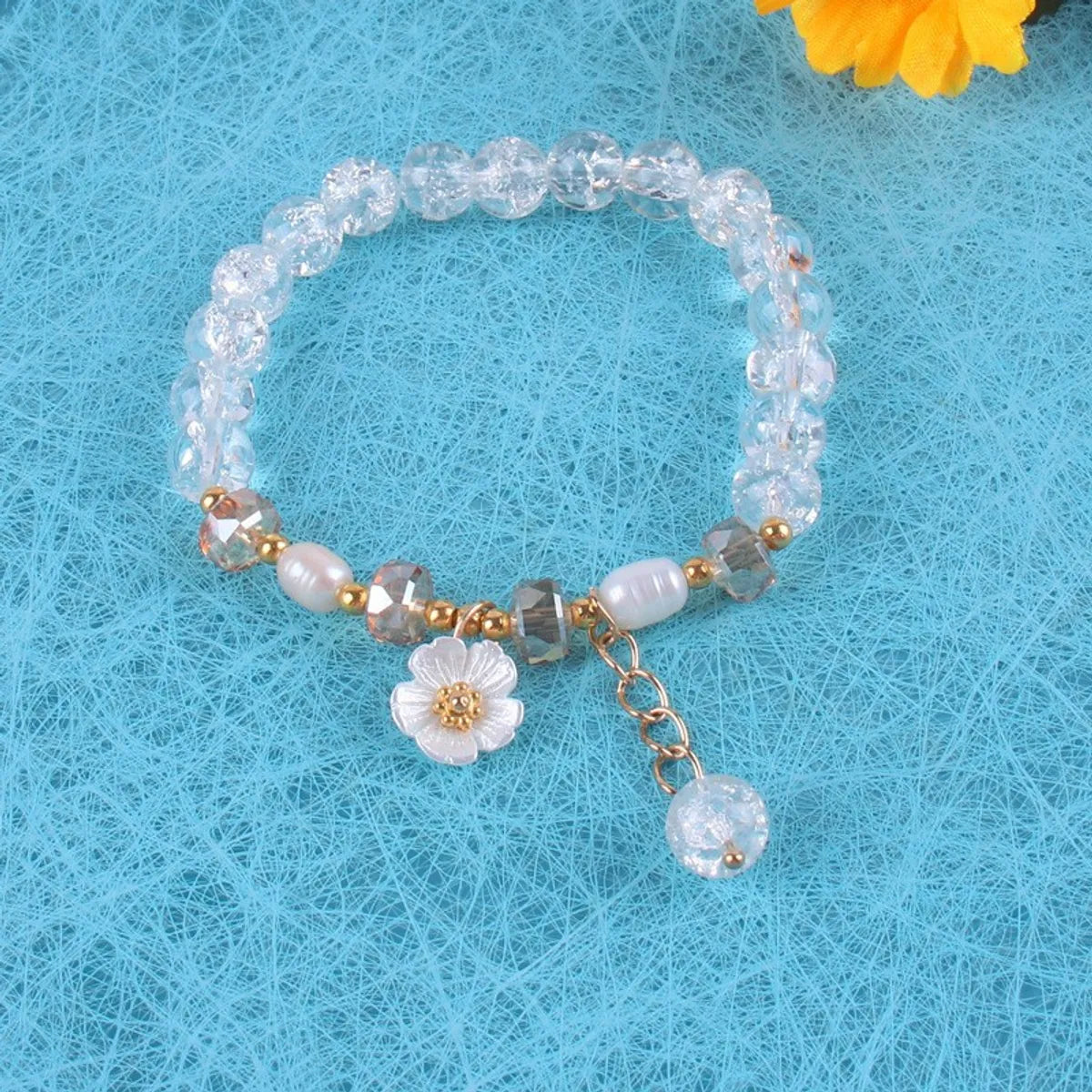 Fashion Flower Glass Beaded Women'S Bracelets 1 Piece