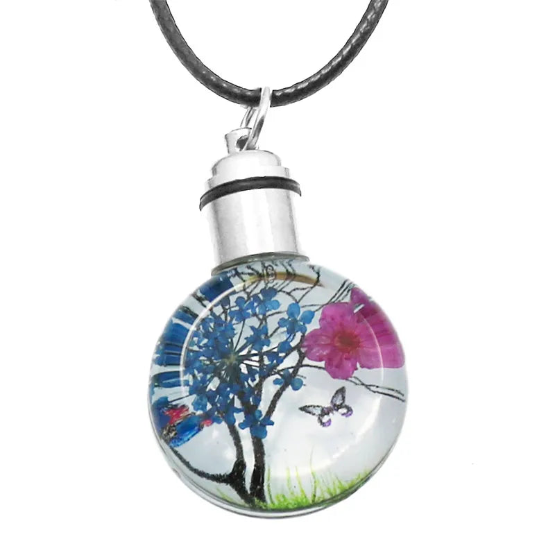 Fashion Flower Glass Women'S Pendant Necklace