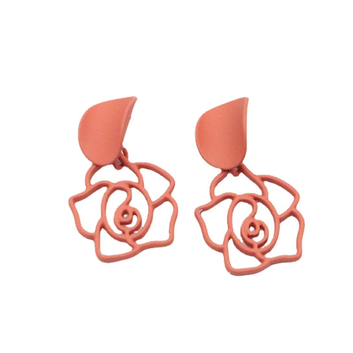 Fashion Flower Stoving Varnish Iron Earrings