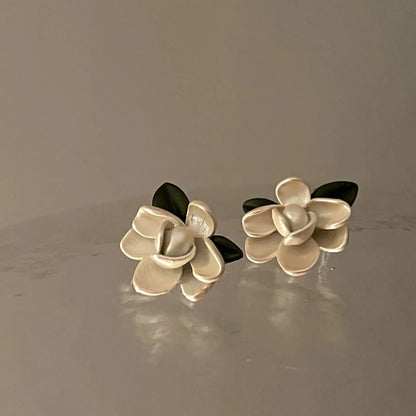 Fashion Flower Leaf Earrings Niche Korean Acrylic Stud Earrings