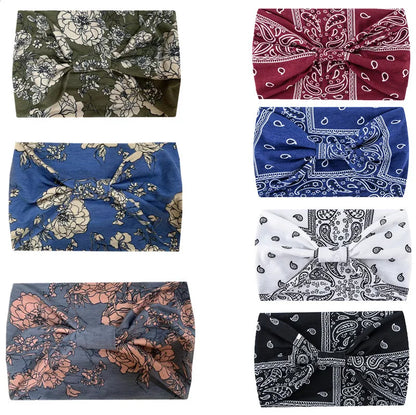 Fashion Flower Leopard Cloth Printing Hair Band 1 Piece