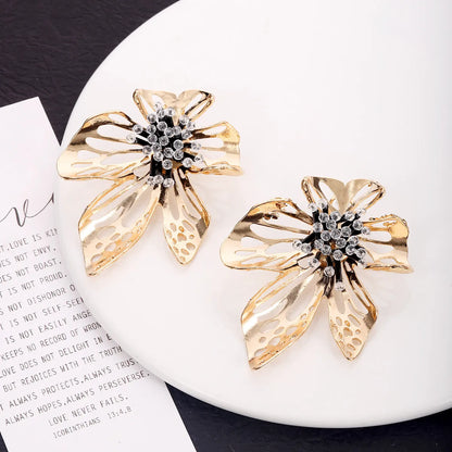 Fashion Flower Metal Plating Women's Earrings 1 Pair