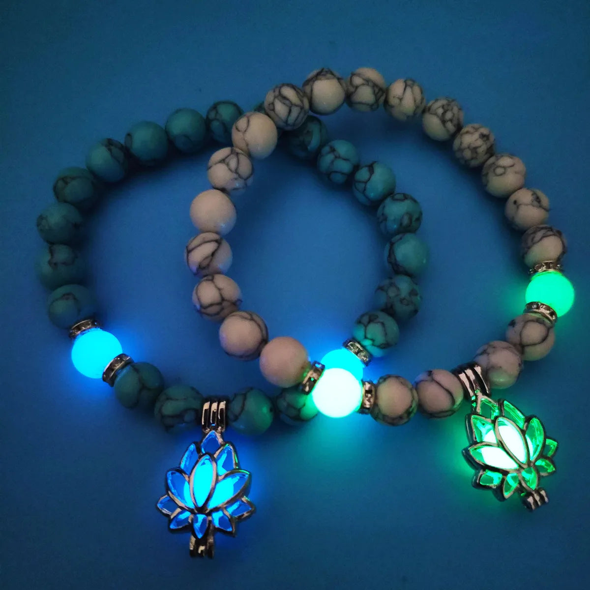 Fashion Flower Natural Stone Turquoise Bracelets 1 Piece