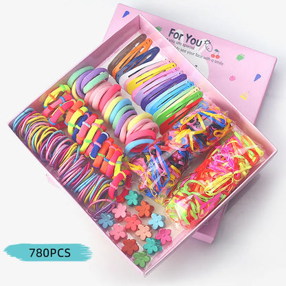 Fashion Flower Plastic Hair Clip Hair Tie 1 Set