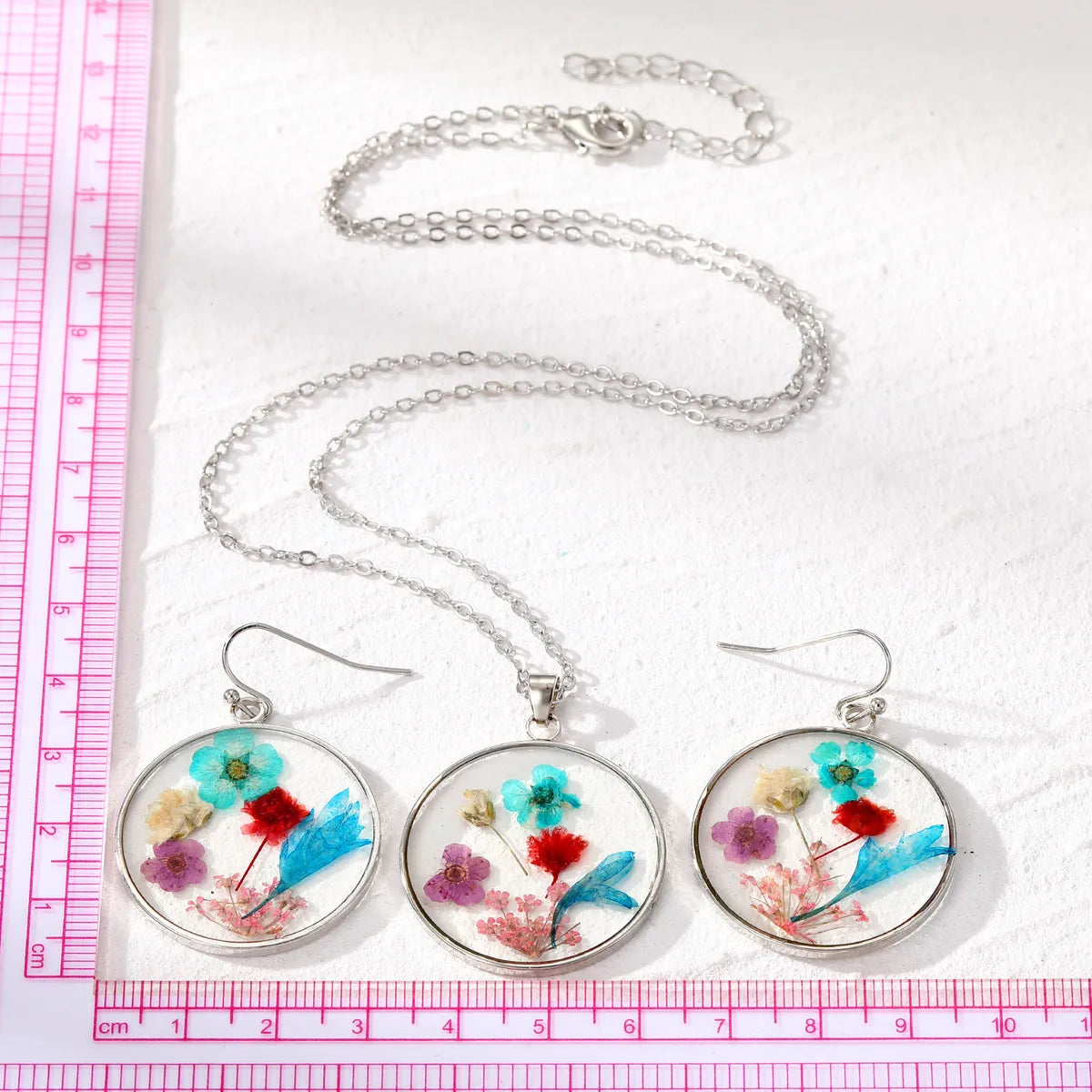 Fashion Flower Resin Enamel Women's Earrings Necklace