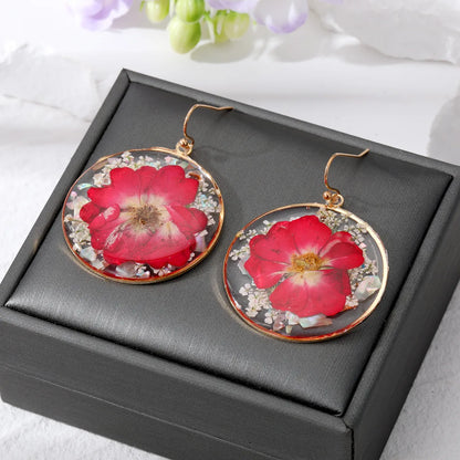 Fashion Flower Resin Epoxy Women's Earrings Necklace