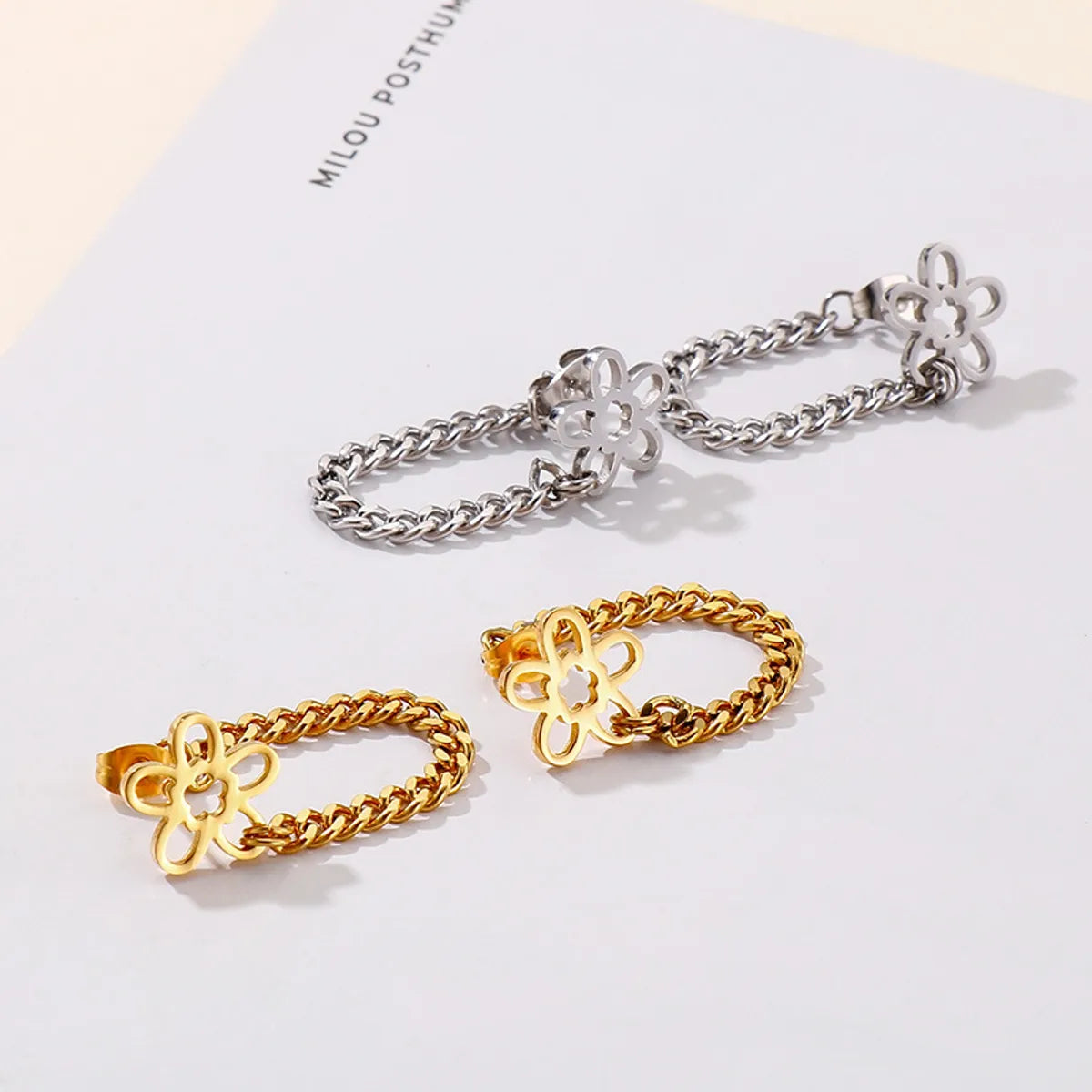 Fashion Flower Stainless Steel Earrings Plating No Inlaid Stainless Steel Earrings