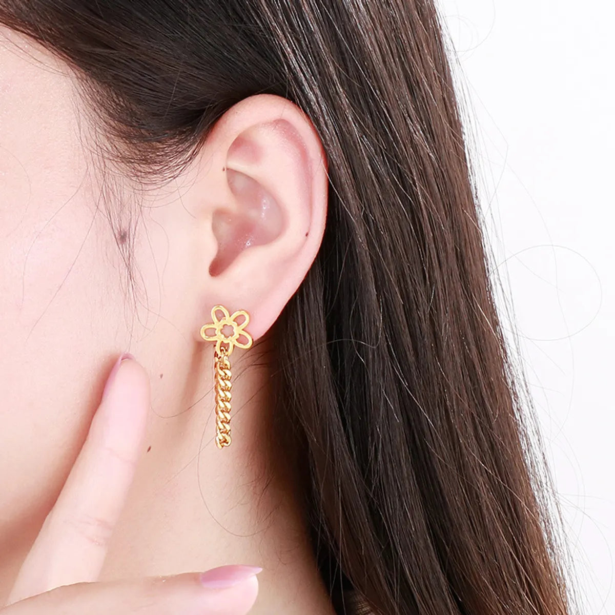 Fashion Flower Stainless Steel Earrings Plating No Inlaid Stainless Steel Earrings