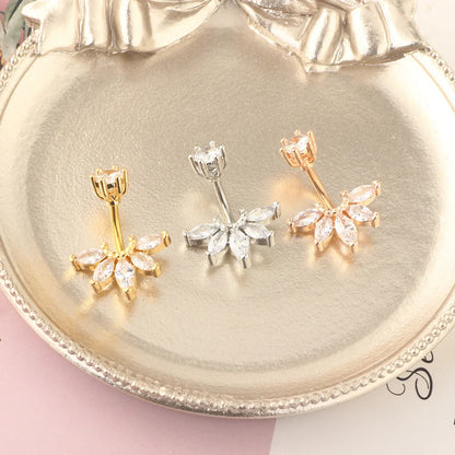 Fashion Flower Stainless Steel Plating Belly Ring 1 Piece