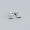 Fashion Flower Sterling Silver Zircon Ear Studs 1 Pair