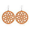 Fashion Flower Wood Handmade Women'S Drop Earrings 1 Pair