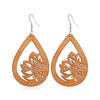 Fashion Flower Wood Handmade Women'S Drop Earrings 1 Pair