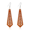 Fashion Flower Wood Handmade Women'S Drop Earrings 1 Pair