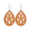 Fashion Flower Wood Handmade Women'S Drop Earrings 1 Pair