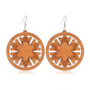 Fashion Flower Wood Handmade Women'S Drop Earrings 1 Pair