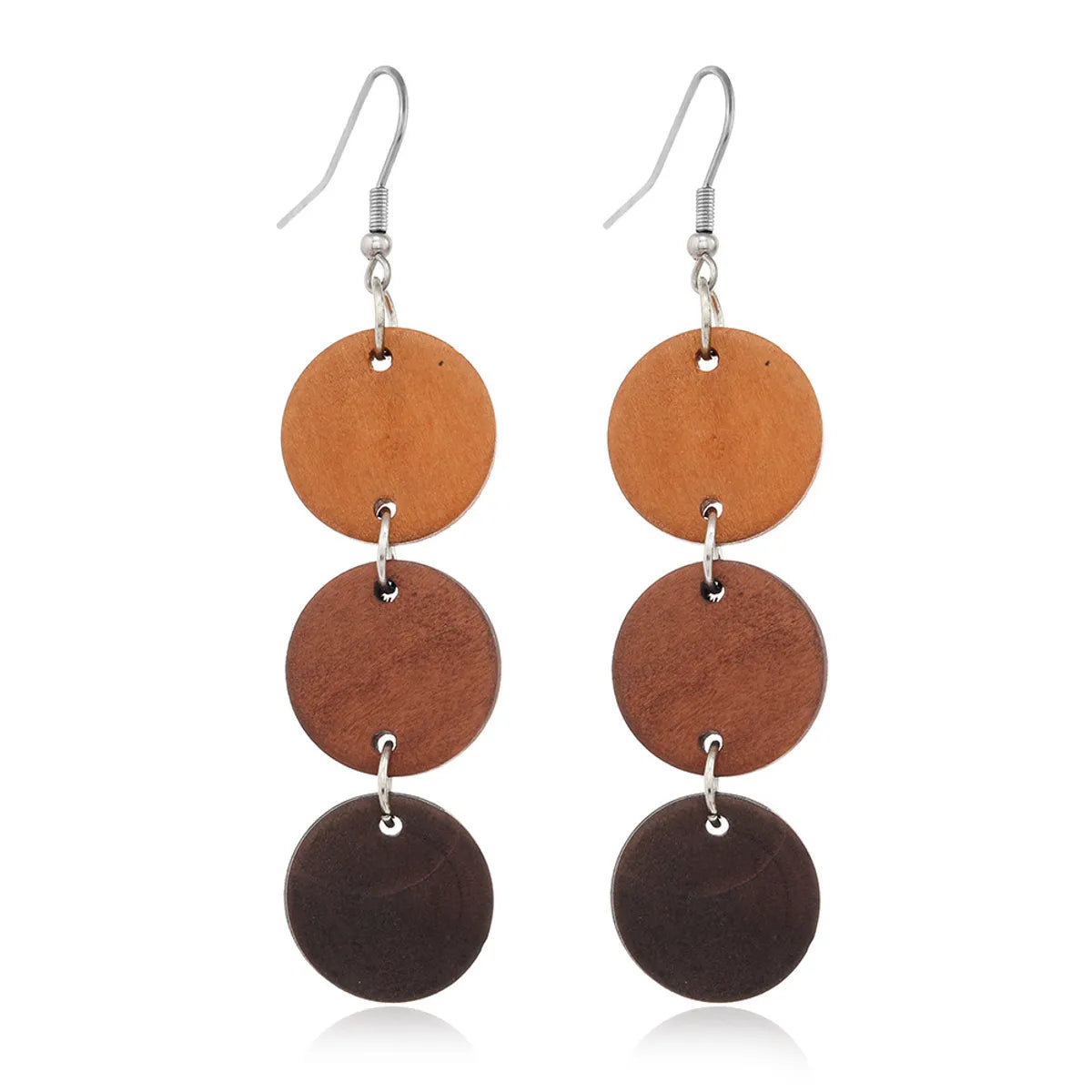 Fashion Flower Wood Handmade Women'S Drop Earrings 1 Pair