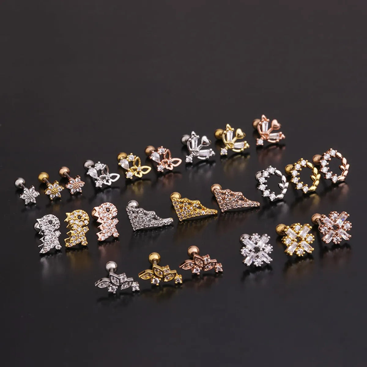 Fashion Flower Zircon  Earrings