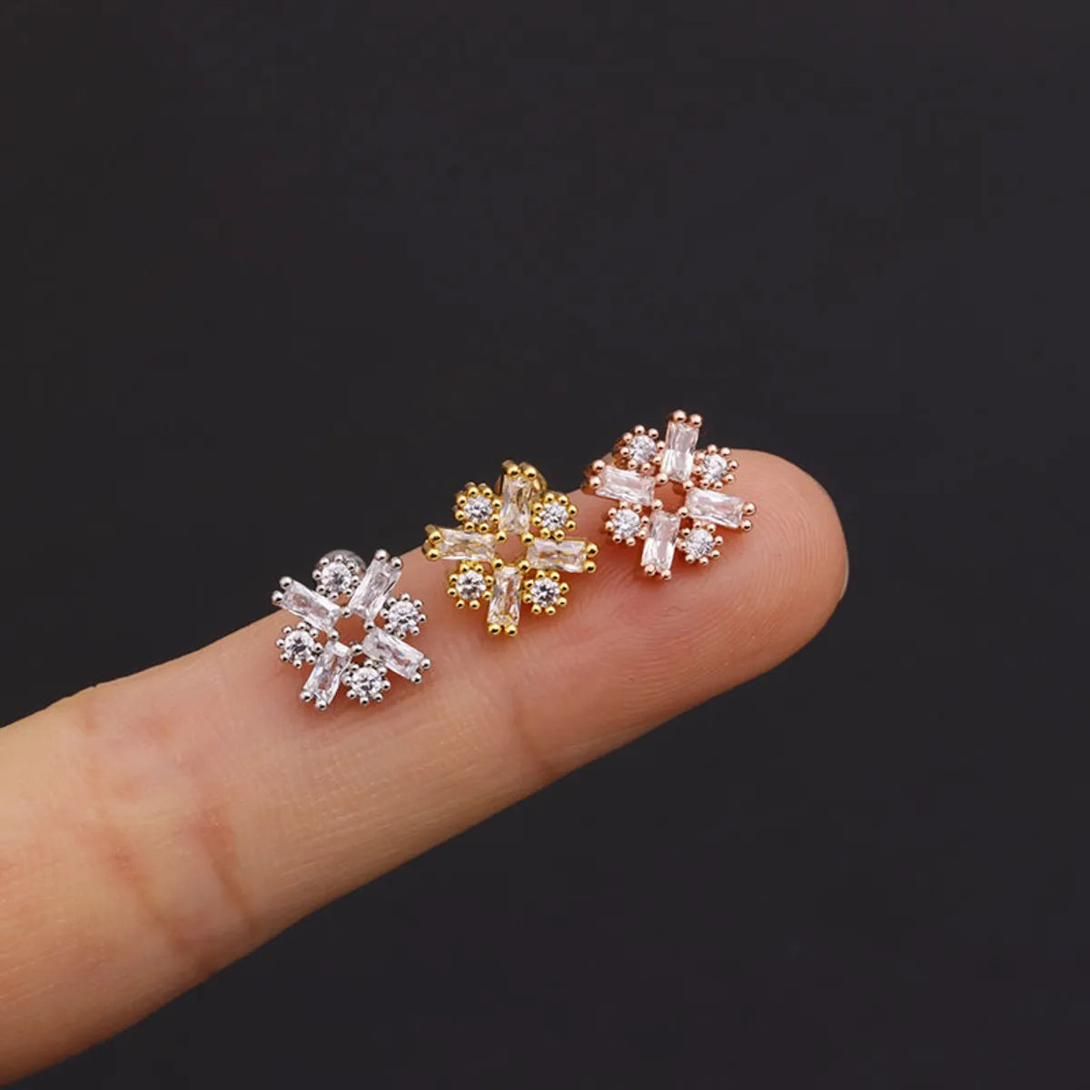 Fashion Flower Zircon  Earrings