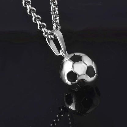 Fashion Football Titanium Steel Polishing Pendant Necklace 1 Piece