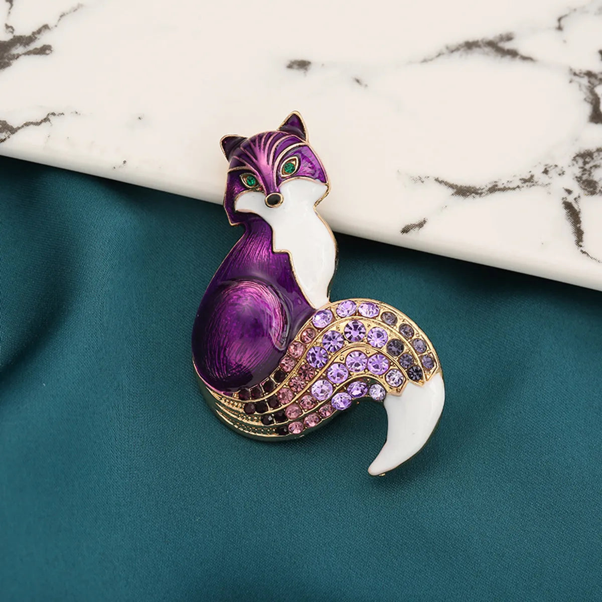 Fashion Fox Alloy Rhinestone Enamel Unisex Brooches