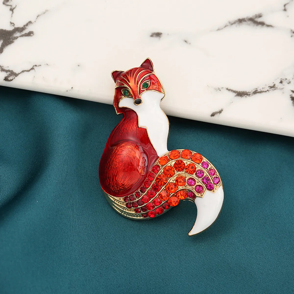 Fashion Fox Alloy Rhinestone Enamel Unisex Brooches