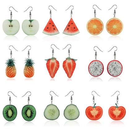 Fashion Fruit Arylic Women'S Drop Earrings 1 Pair