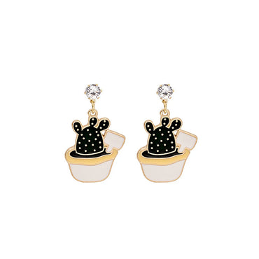 1 Pair Fashion Fruit Cat Mushroom Enamel Alloy Drop Earrings