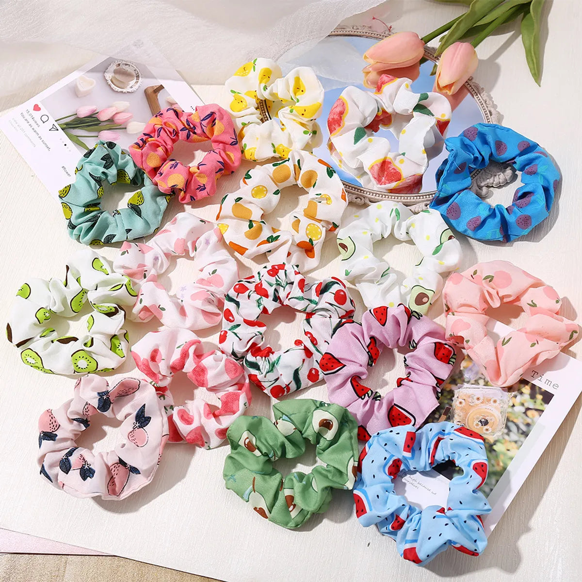 Fashion Fruit Pattern Children'S Hair Scrunchies Wholesale