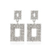 Fashion Full Diamond Geometric Double Circle Earrings Wholesale Nihaojewelry