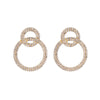 Fashion Full Diamond Geometric Double Circle Earrings Wholesale Nihaojewelry