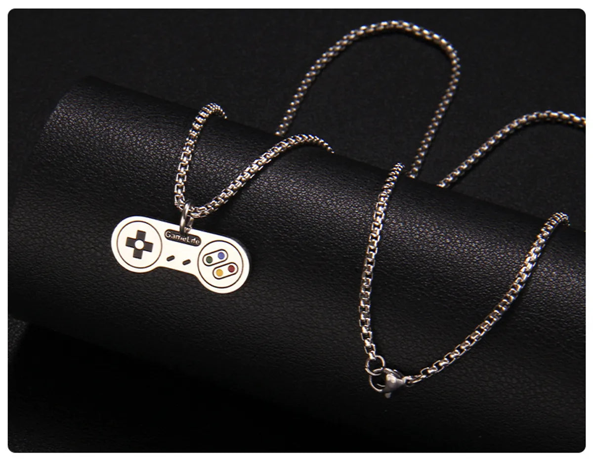 Fashion Gamepad 201 Stainless Steel Enamel Unisex Pendant Necklace