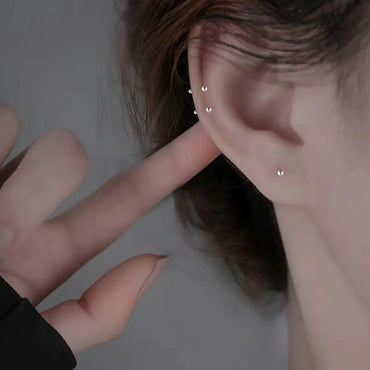 Fashion Geometric 925 Silver Plating Unisex Ear Studs