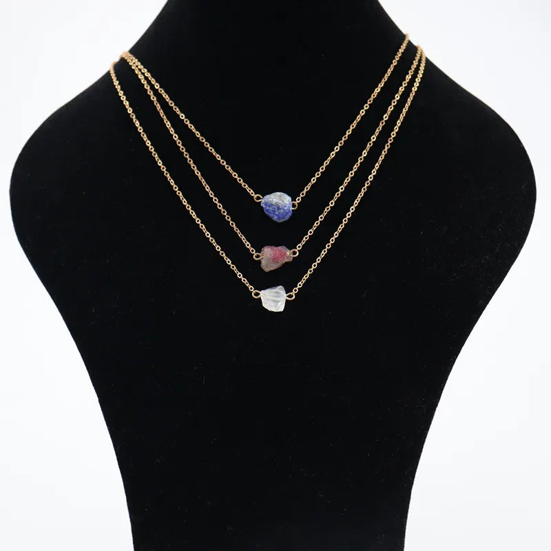 Fashion Geometric Agate Plating Natural Stone Necklace 1 Piece