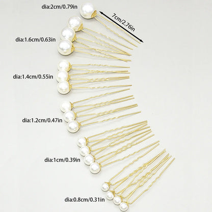 Fashion Geometric Alloy Artificial Pearls 18 Pieces