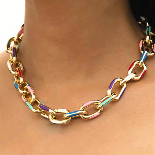 Fashion Geometric Alloy Enamel Plating Women'S Bracelets Necklace 1 Piece