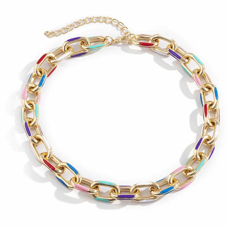 Fashion Geometric Alloy Enamel Plating Women'S Bracelets Necklace 1 Piece