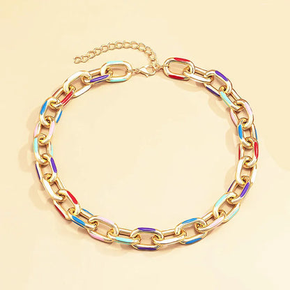 Fashion Geometric Alloy Enamel Plating Women'S Bracelets Necklace 1 Piece