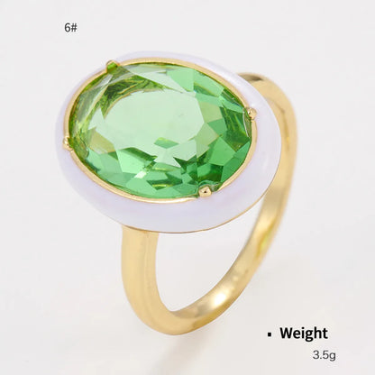 Fashion Geometric Alloy Enamel Zircon Women'S Rings